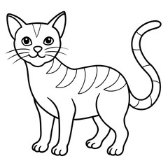 Obraz premium Cute cat icon vector illustration.