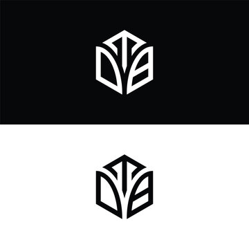 Initial letter TDB hexagon logo design, flourish, develop, natural, luxury, simple, finance logo, real estate.
