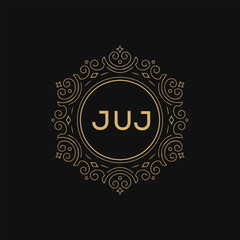JUJ  logo design template vector. JUJ Business abstract connection vector logo. JUJ icon circle logotype.
