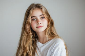 Fototapeta premium Photo of a Beautiful Cute Teenage Girl, Generative AI