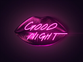 Neon good night kiss