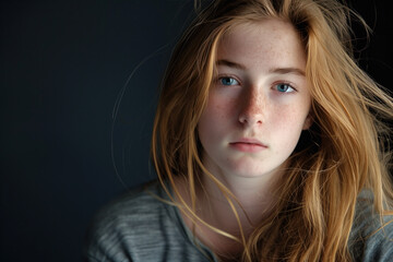 Fototapeta premium Photo of a Beautiful Cute Teenage Girl, Generative AI