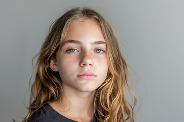 Fototapeta premium Photo of a Beautiful Cute Teenage Girl, Generative AI