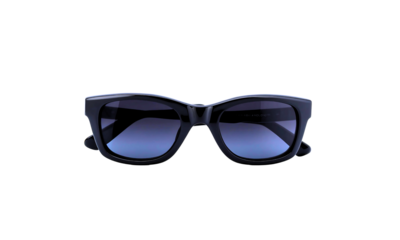 Folded black sunglasses isolated on white background with clipping path. For your design projects
