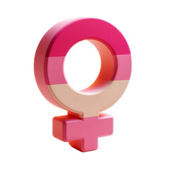 A pink and orange symbol of a woman Pride Day and Month, Rainbow ,3d render isolated transparent.