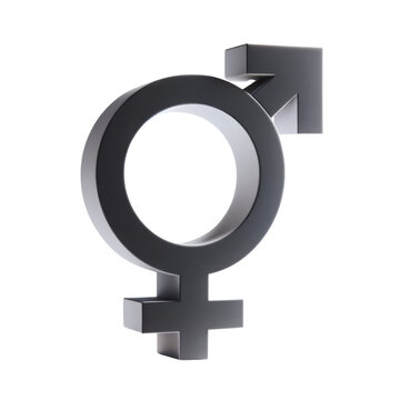 A black and white symbol of a man and woman with a arrow pointing to the right Pride Day and Month, Rainbow ,3d render isolated transparent.