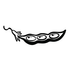 soybean plant pod, pea sketch line vector illustration