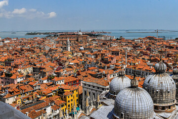 Aerial view of Venice city on a calm warm day 