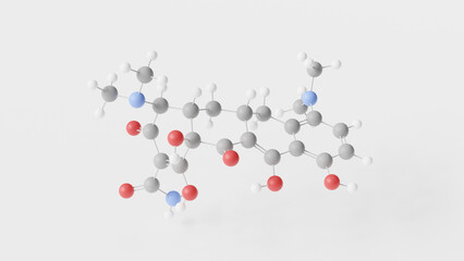 minocycline molecule 3d, molecular structure, ball and stick model, structural chemical formula tetracycline antibiotic