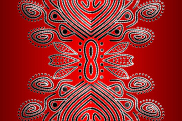 Beautiful aesthetic batik ethnic dayak line art pattern for traditional indonesian culture background 