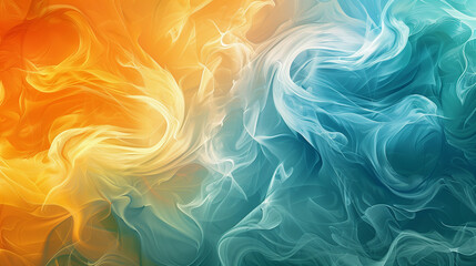 Abstract swirl of warm and cool colours wallpaper