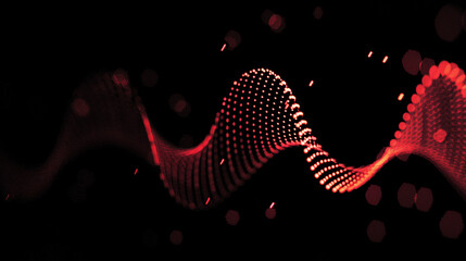 Red Abstract Digital Dot Technology Background