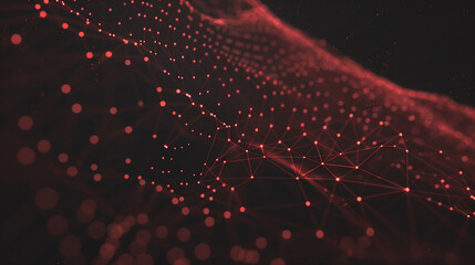 Red Abstract Digital Dot Technology Background