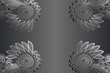 Beautiful aesthetic batik ethnic dayak line art pattern for traditional indonesian culture background 