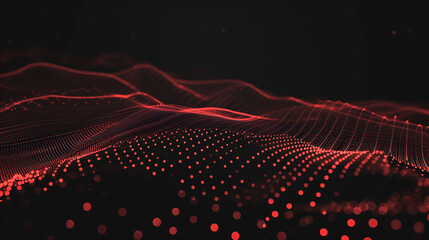 Red Abstract Digital Dot Technology Background