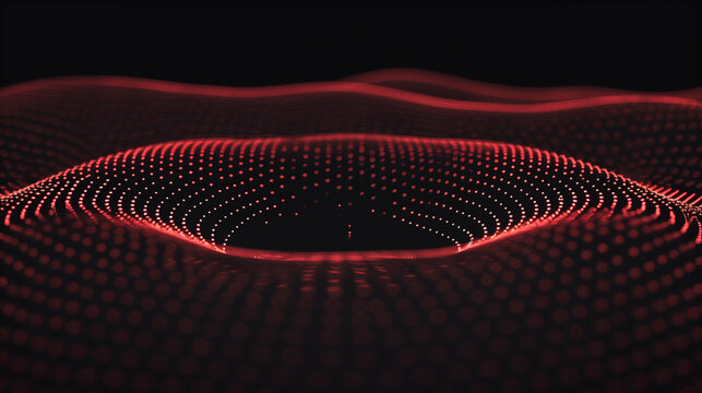 Red Abstract Digital Dot Technology Background - Powered by Adobe