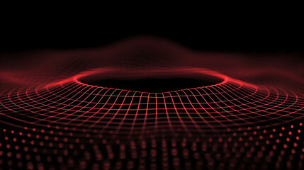 Red Abstract Digital Dot Technology Background