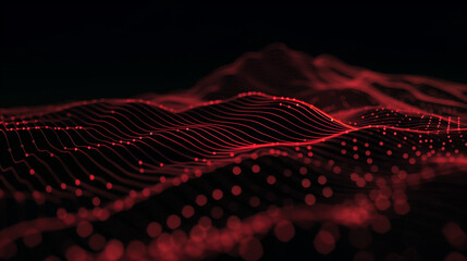 Red Abstract Digital Dot Technology Background