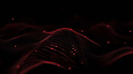 Red Abstract Digital Dot Technology Background