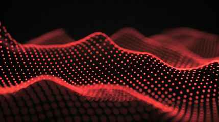Red Abstract Digital Dot Technology Background