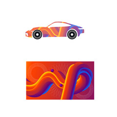 Abstract Car Warp Design.