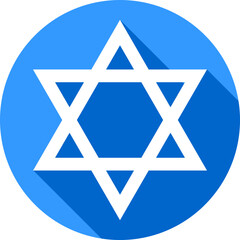 Jewish Star of David icon. Vector six pointed stars symbol.