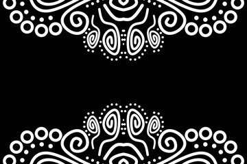 Beautiful aesthetic batik ethnic dayak line art pattern for traditional indonesian culture background 