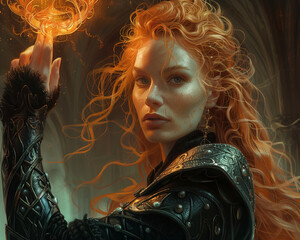 portrait of a beautiful barbarian sorceress - romantasy - generative ai