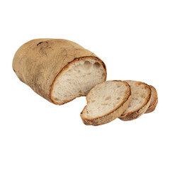 whole grain sliced ​​bread cut out isolated transparent background