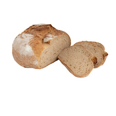 whole grain sliced ​​bread cut out isolated transparent background