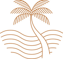 Linear Palm Tree Logo