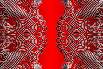 Beautiful aesthetic batik ethnic dayak line art pattern for traditional indonesian culture background 