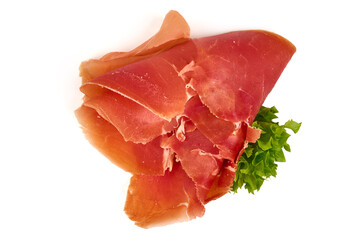 Jamon, jerked meat, isolated on white background. High resolution image