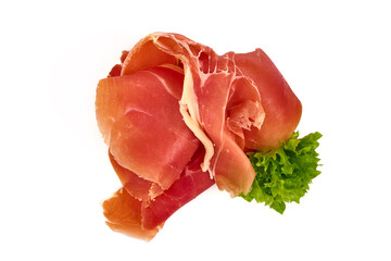 Jamon, jerked meat, isolated on white background. High resolution image