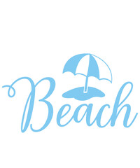 Fototapeta na wymiar Beach clip art design on plain white transparent isolated background for card, shirt, hoodie, sweatshirt, apparel, tag, mug, icon, poster or badge