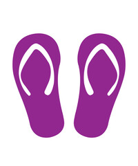 Flip flop clip art design on plain white transparent isolated background for card, shirt, hoodie, sweatshirt, apparel, tag, mug, icon, poster or badge