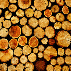 Stack of Wood Firewood Texture Wooden Cut Trees