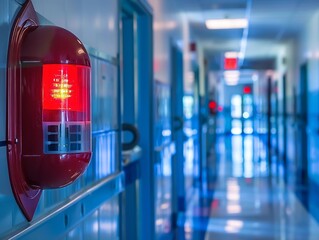 A school's lockdown alarm, initiating a protocol to secure classrooms and alert authorities during an emergency