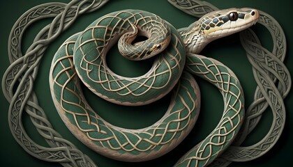 A-Snake-With-Its-Body-Forming-Intricate-Patterns-