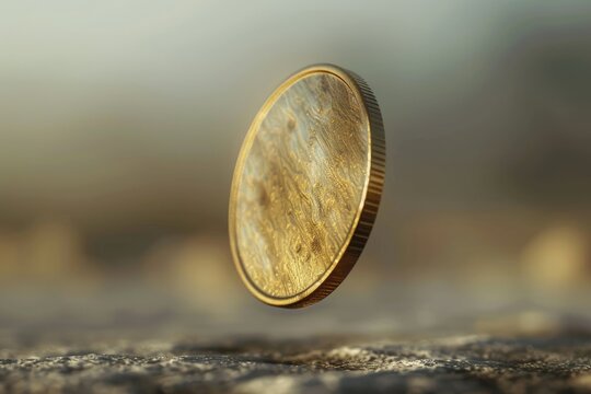 Coin Toss Destiny A golden coin flips through the air, heads or tails revealing what's to come