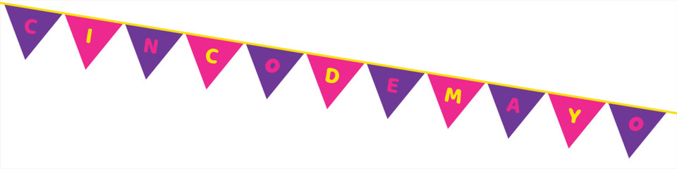 Cinco de mayo bunting element. greeting card, poster, invitation flyer. Vector illustration