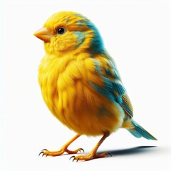 Image of isolated canary against pure white background, ideal for presentations
