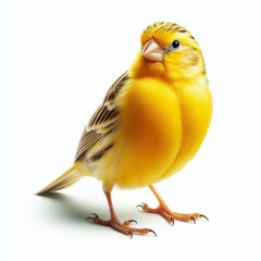 Image of isolated canary against pure white background, ideal for presentations
