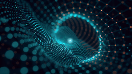 Blue and Orange Abstract Digital Dot Technology Background