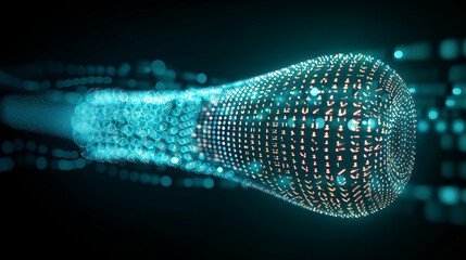 Blue and Orange Abstract Digital Dot Technology Background