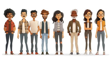 Obraz premium male and female cartoon characters