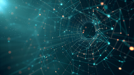 Blue and Orange Abstract Digital Dot Technology Background