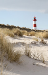 lighthouse on the beach of Sylt Germany