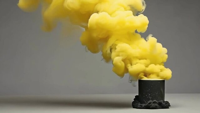 Yellow smoke come out from the black box