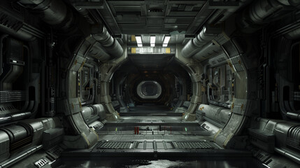 Futuristic Space Station Corridor